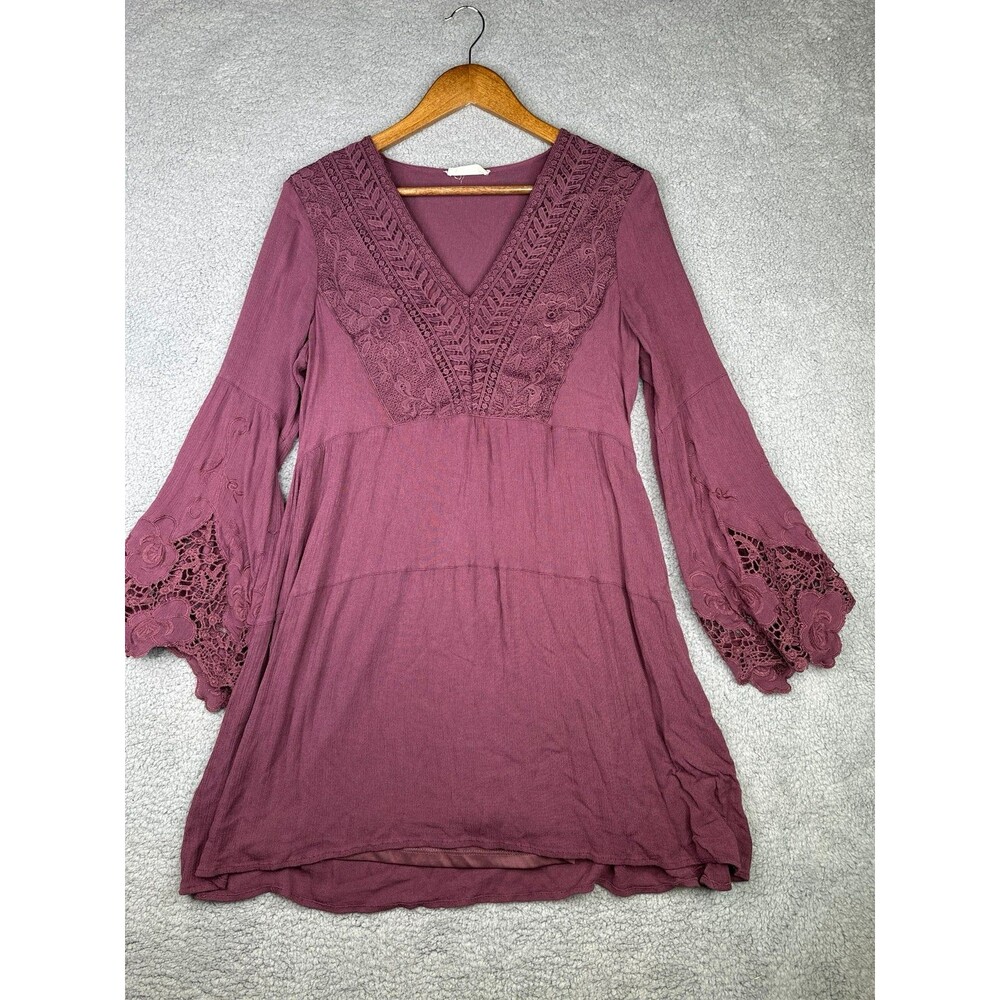 Altard state peasant dress flutter lace sleeves sz small